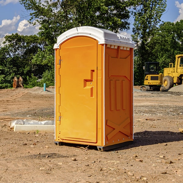 how often are the portable restrooms cleaned and serviced during a rental period in Freeville